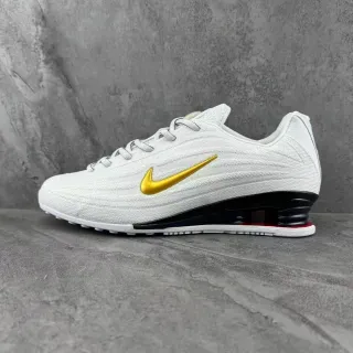 Nike White Gold Knit Upper Swoosh Lifestyle Sneakers
