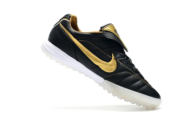 Nike Branco Dourado Baixo Corte Superior Sintético Vamp Acolchoado Césped Artificial Sapatos de Futebol 13