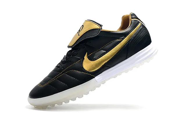 Nike Branco Dourado Baixo Corte Superior Sintético Vamp Acolchoado Césped Artificial Sapatos de Futebol 14