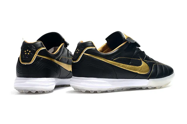 Nike Branco Dourado Baixo Corte Superior Sintético Vamp Acolchoado Césped Artificial Sapatos de Futebol 17