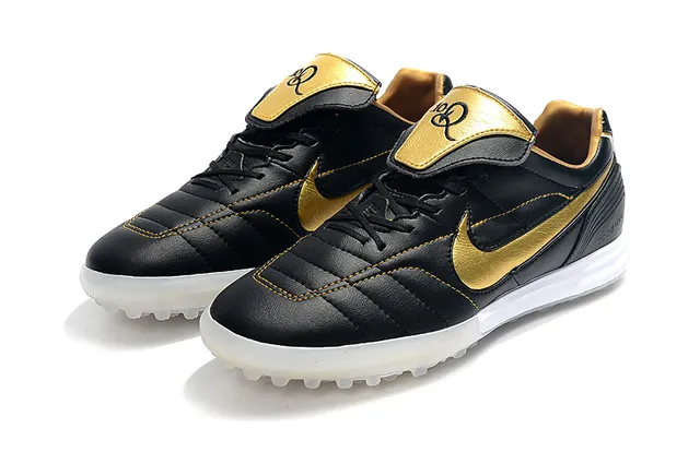 Nike Branco Dourado Baixo Corte Superior Sintético Vamp Acolchoado Césped Artificial Sapatos de Futebol 18
