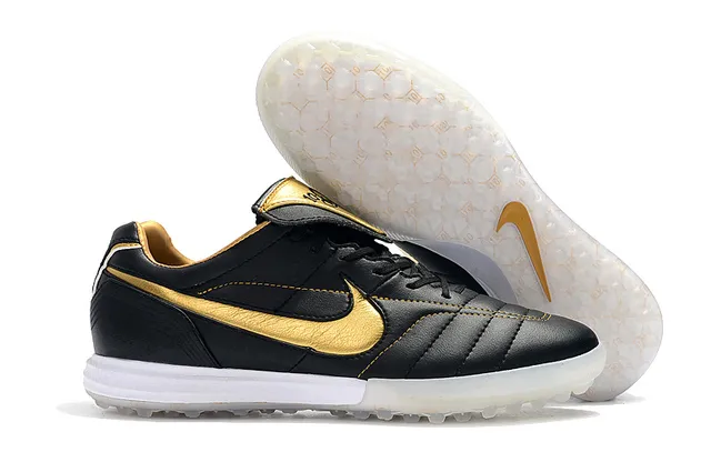 Nike Branco Dourado Baixo Corte Superior Sintético Vamp Acolchoado Césped Artificial Sapatos de Futebol 19