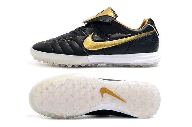 Nike Branco Dourado Baixo Corte Superior Sintético Vamp Acolchoado Césped Artificial Sapatos de Futebol 20