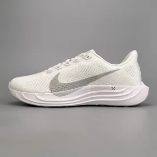 Nike Zapatos de correr blanco gris con upper de tela ingenieril y suela de onda esculpida