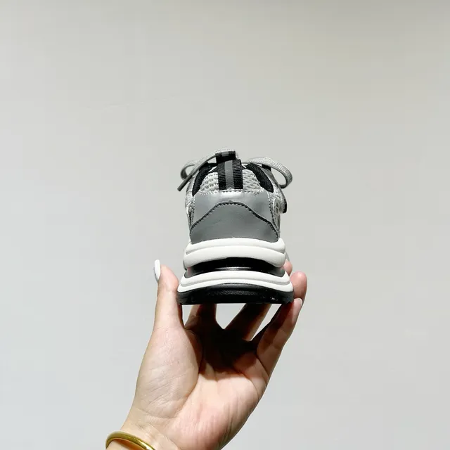 Nike White Gray Layered Sole Mesh And Synthetic Overlay Construction Chunky Sneakers 11
