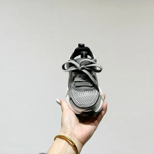 Nike White Gray Layered Sole Mesh And Synthetic Overlay Construction Chunky Sneakers 12