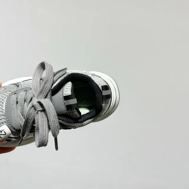 Nike White Gray Layered Sole Mesh And Synthetic Overlay Construction Chunky Sneakers 13