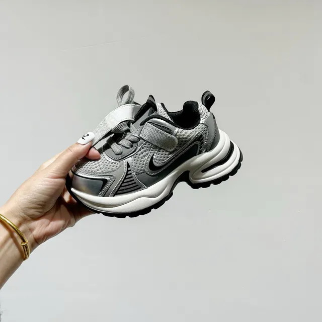 Nike White Gray Layered Sole Mesh And Synthetic Overlay Construction Chunky Sneakers 16