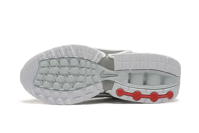 Nike White Gray Mesh Upper Synthetic Cage Overlay Lifestyle Sneakers 5