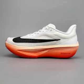 Nike White Orange Engineered Mesh Upper Sculpted ZoomX Midsole Running Shoes