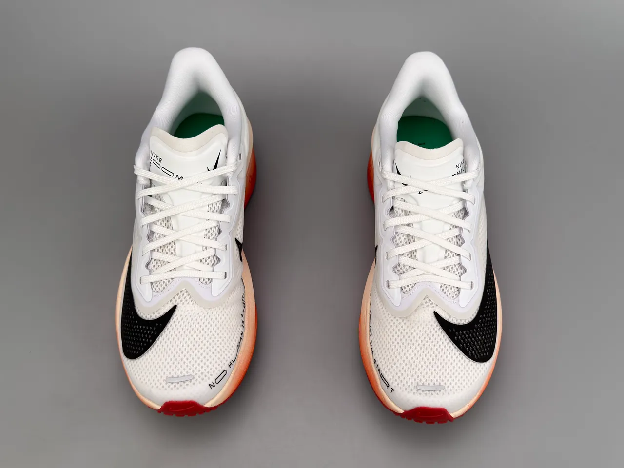 Nike White Orange Engineered Mesh Upper Sculpted ZoomX Midsole Running Shoes 7