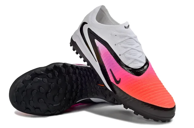 Nike Zapatos de Fútbol Turf Upper Knit Blanco y Rosa Panel de Color Gradiente 3