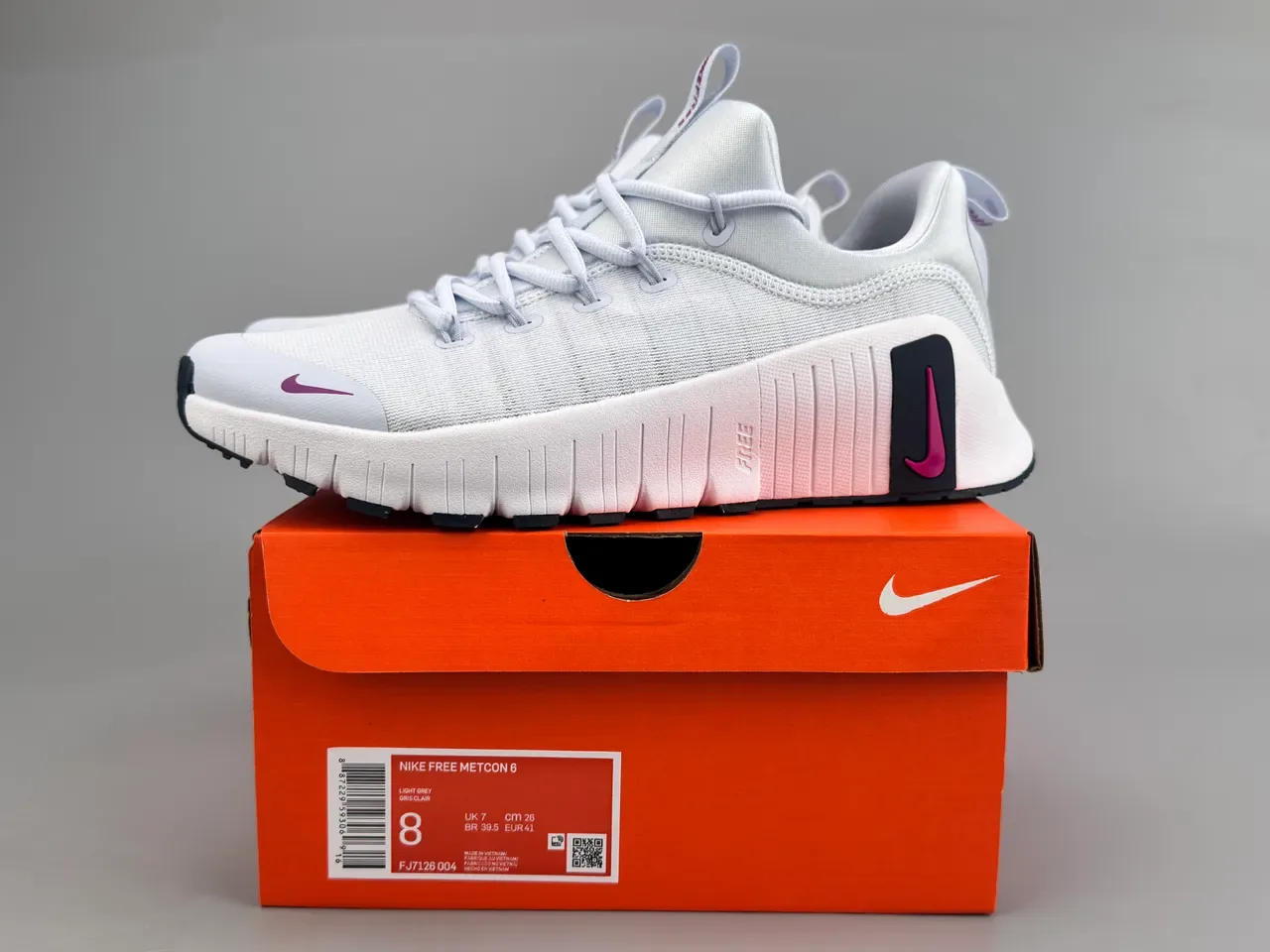 Nike White Pink Knit Upper Segmented Flex Groove Midsole Lifestyle Sneakers 4