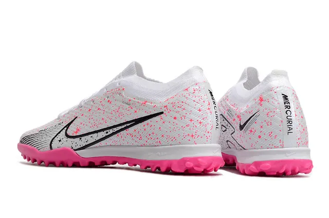 Nike White Pink Knit Upper Speckled Print Turf Soccer Shoes 4