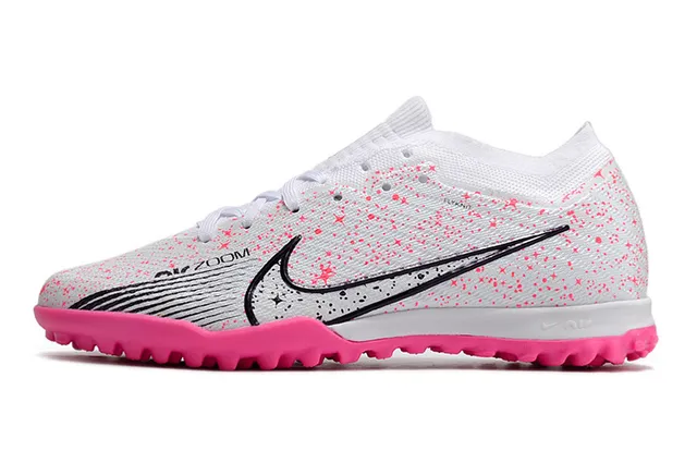 Nike White Pink Knit Upper Speckled Print Turf Soccer Shoes 6