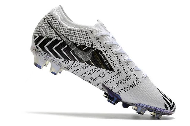 Nike White Purple Knit Upper Iridescent Grid Pattern Firm-Ground Soccer Shoes 3