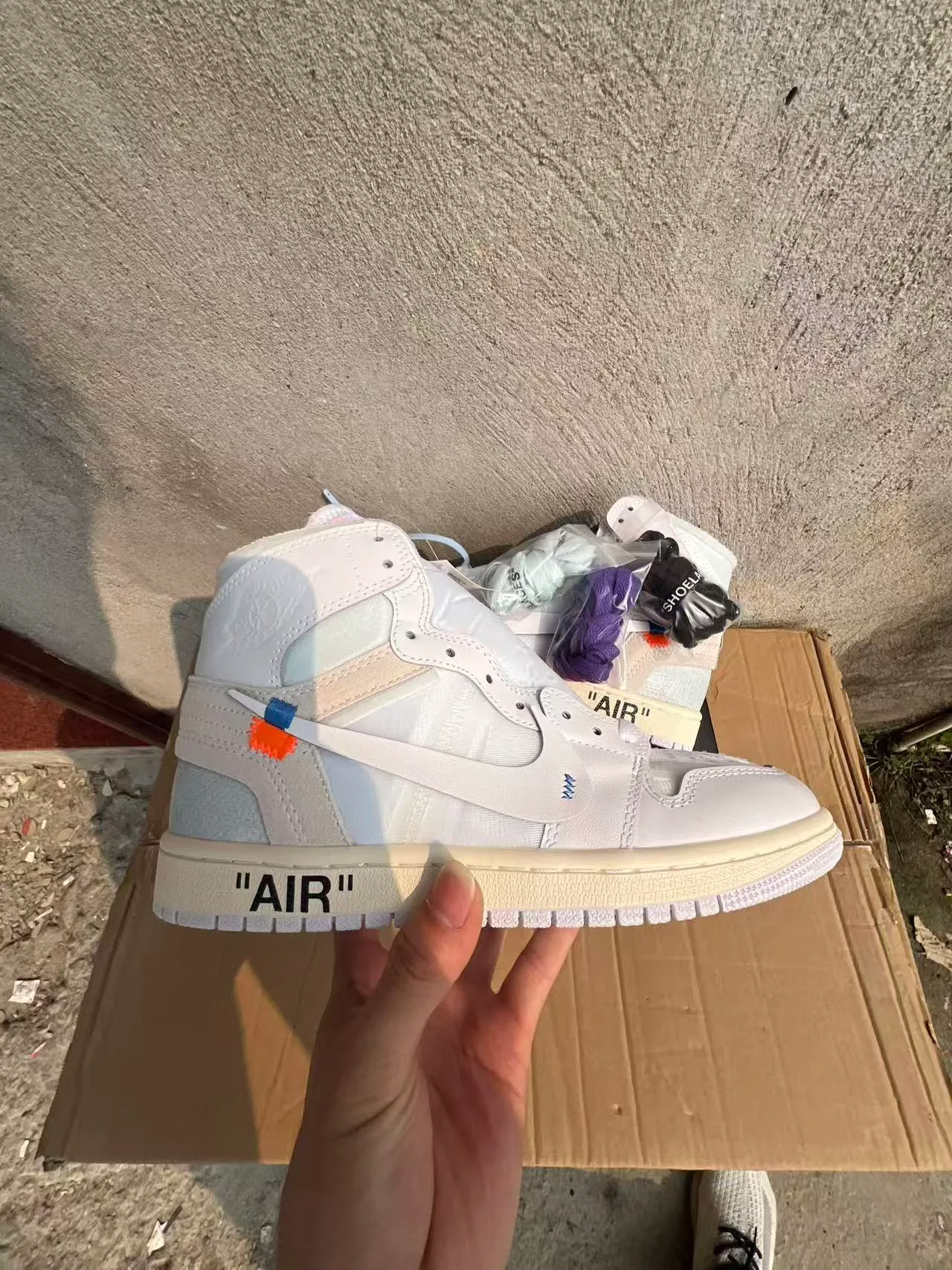 Nike x Off-White Air Jordan 1 White Industrial Basketball Shoes 6