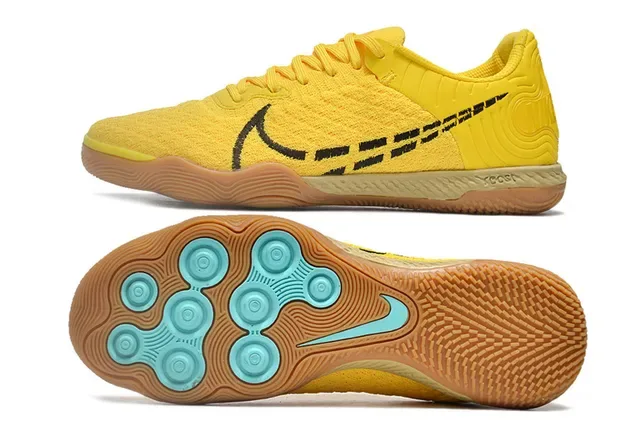Nike Yellow Blue Knit Upper Graphic Black Overlays Sneakers 6