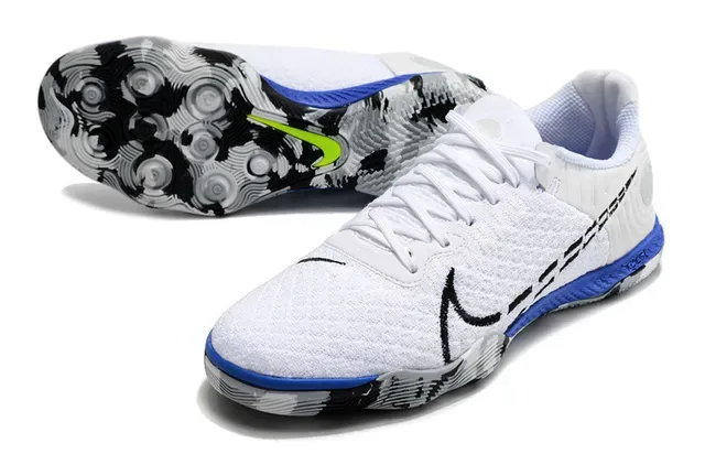 Nike Yellow Blue Knit Upper Graphic Black Overlays Sneakers 24