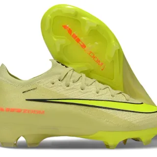 Nike Yellow Orange Flyknit Upper Low-Cut Sock-Fit Collar Firm-Ground Soccer Shoes
