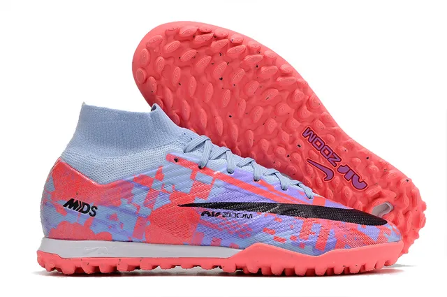 Nike Jaune Orange Haut-Coupé Ajusté Chaussette Supérieure Flyknit Construction Gazon Artificiel Chaussures de Football 13