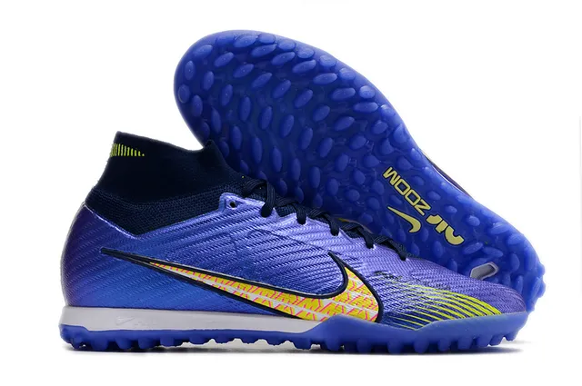 Nike Jaune Orange Haut-Coupé Ajusté Chaussette Supérieure Flyknit Construction Gazon Artificiel Chaussures de Football 14