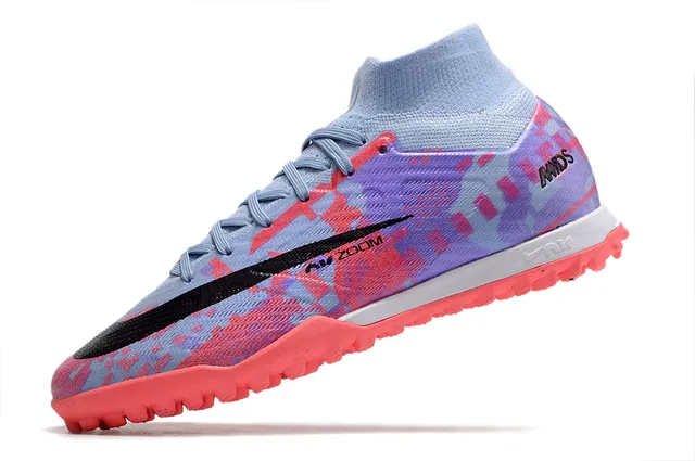 Nike Jaune Orange Haut-Coupé Ajusté Chaussette Supérieure Flyknit Construction Gazon Artificiel Chaussures de Football 23