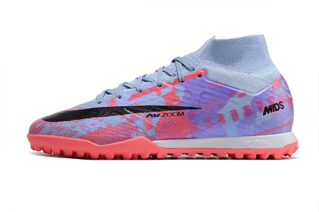 Nike Jaune Orange Haut-Coupé Ajusté Chaussette Supérieure Flyknit Construction Gazon Artificiel Chaussures de Football 24