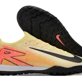 Nike Yellow Orange Knit Upper Gradient Graphic Overlay Turf Soccer Shoes