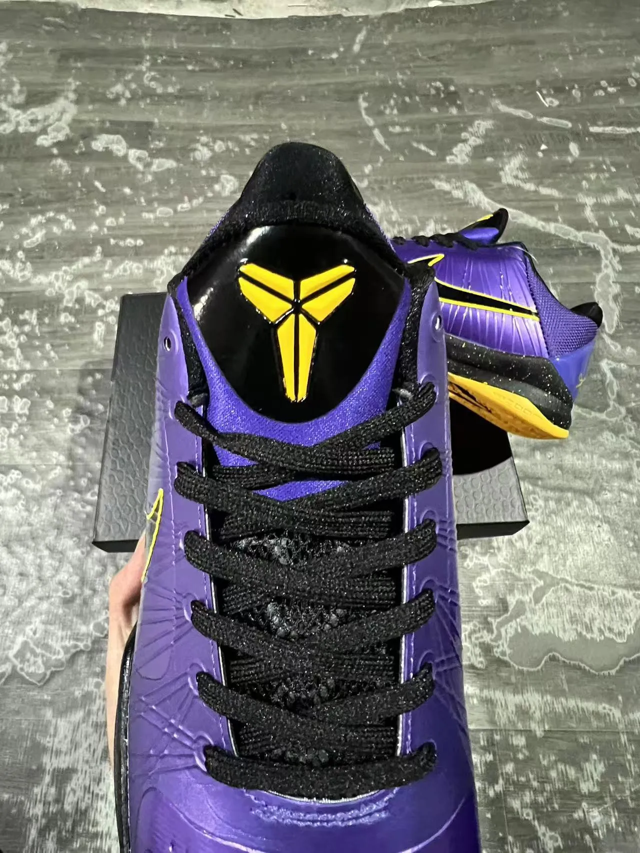 Nike Zoom Kobe IV Purple Black Yellow Basketball Shoes 4