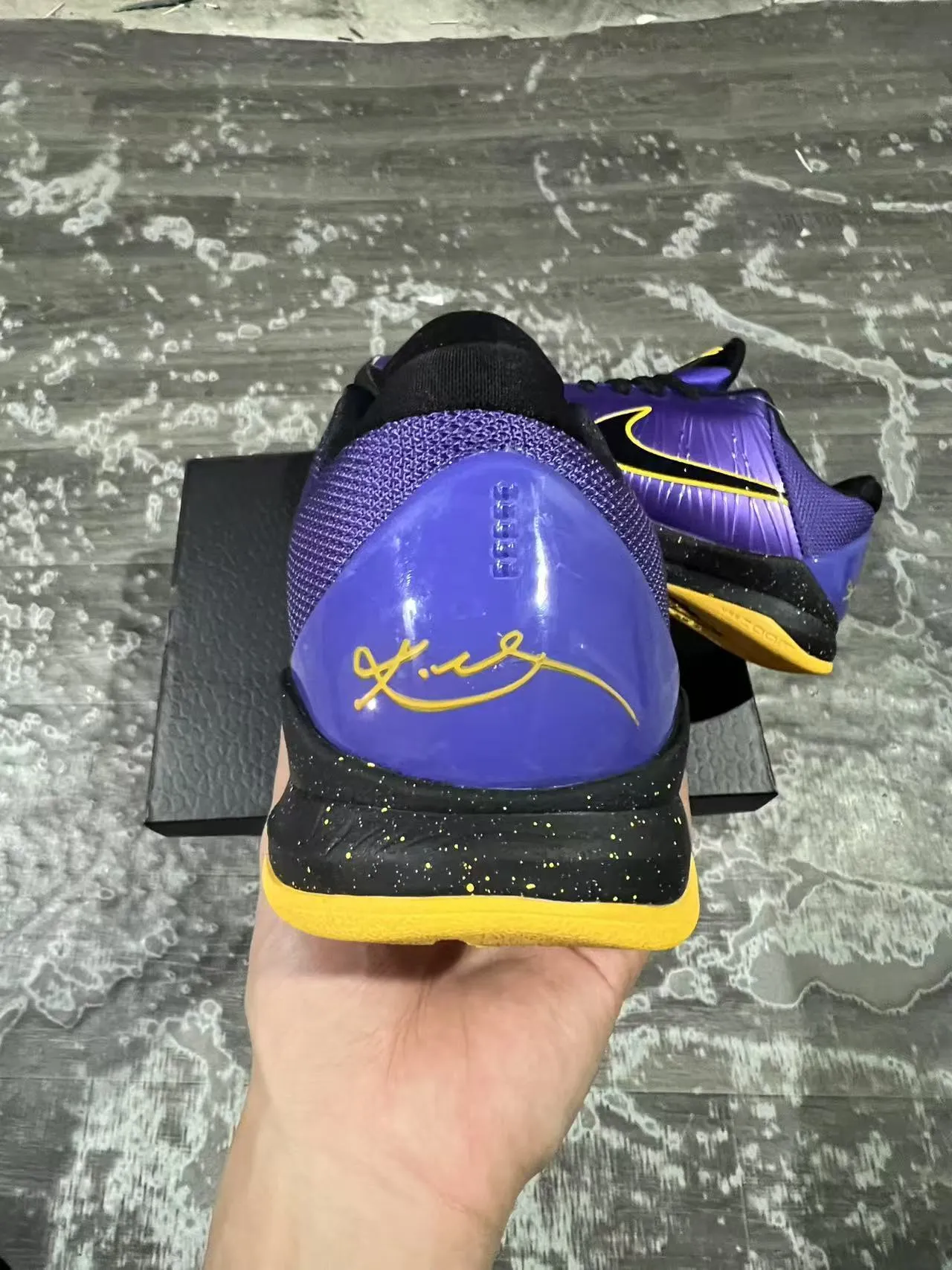 Nike Zoom Kobe IV Purple Black Yellow Basketball Shoes 8