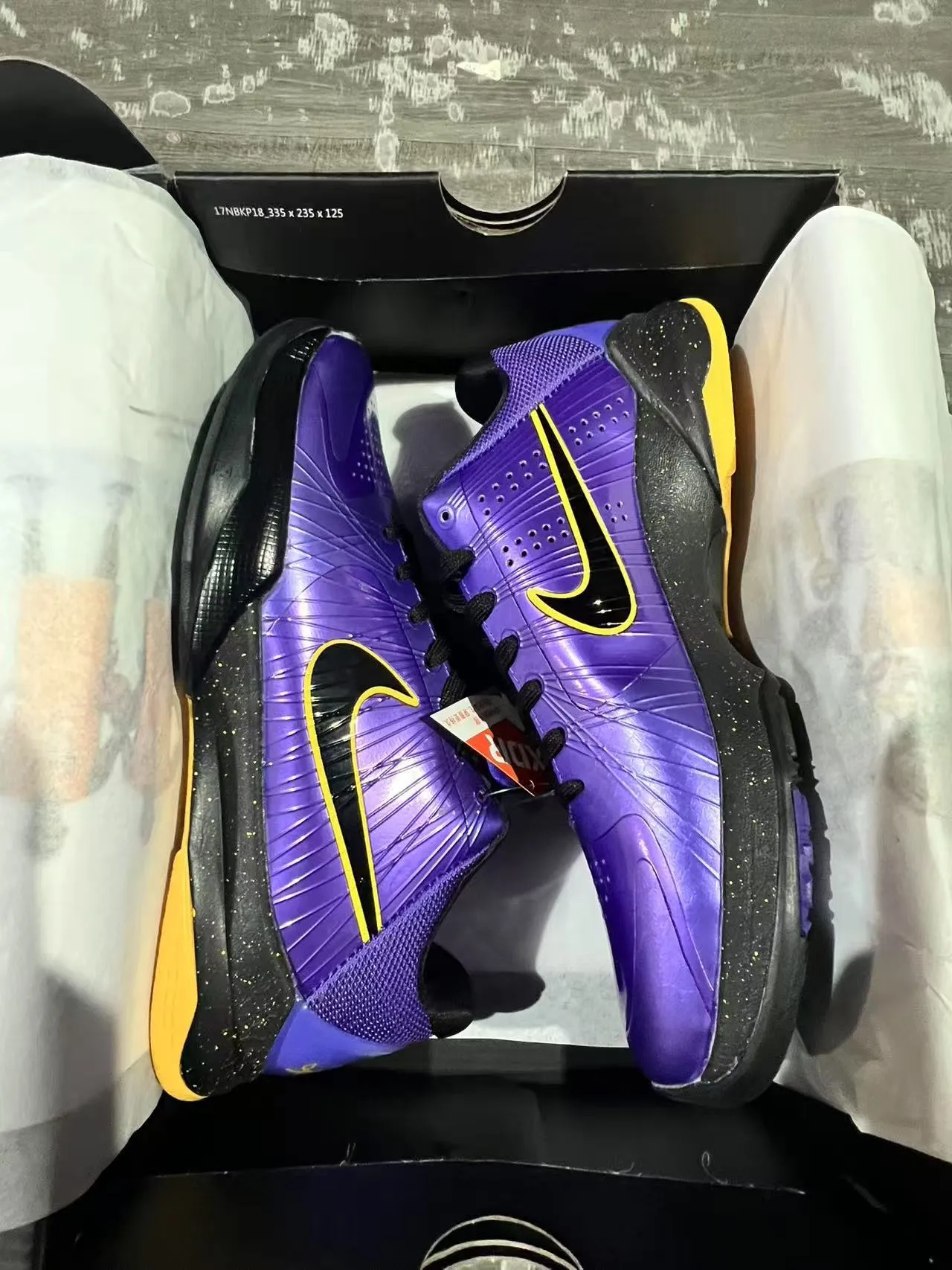 Nike Zoom Kobe IV Purple Black Yellow Basketball Shoes 9