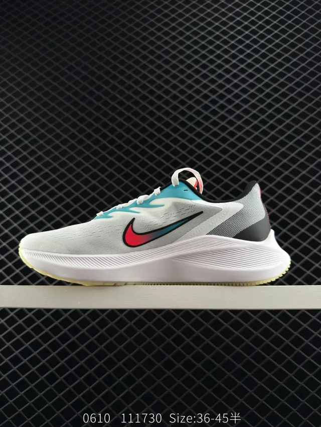 Nike Zoom Winflo 7X Gris claro Teal Rojo Zapatillas de correr 7