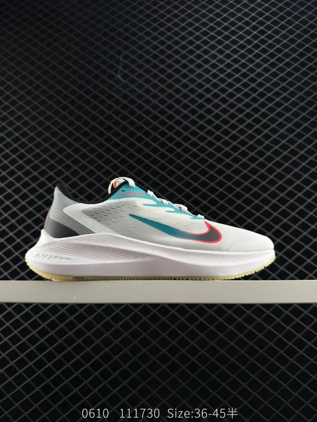 Nike Zoom Winflo 7X Gris claro Teal Rojo Zapatillas de correr 8