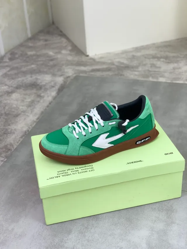 Off-White Arrow Green Chaussures Lifestyle en Suède 4