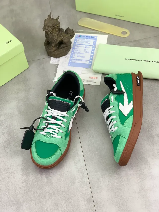 Off-White Arrow Green Chaussures Lifestyle en Suède 5