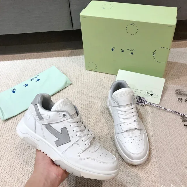 Off-White Arrow সাদা এবং ধূসর লাইফস্টাইল স্নিকার্স 6