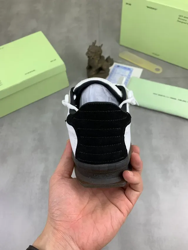 Off-White Beige Low-Top Mixed-Material Lifestyle Sneakers 3