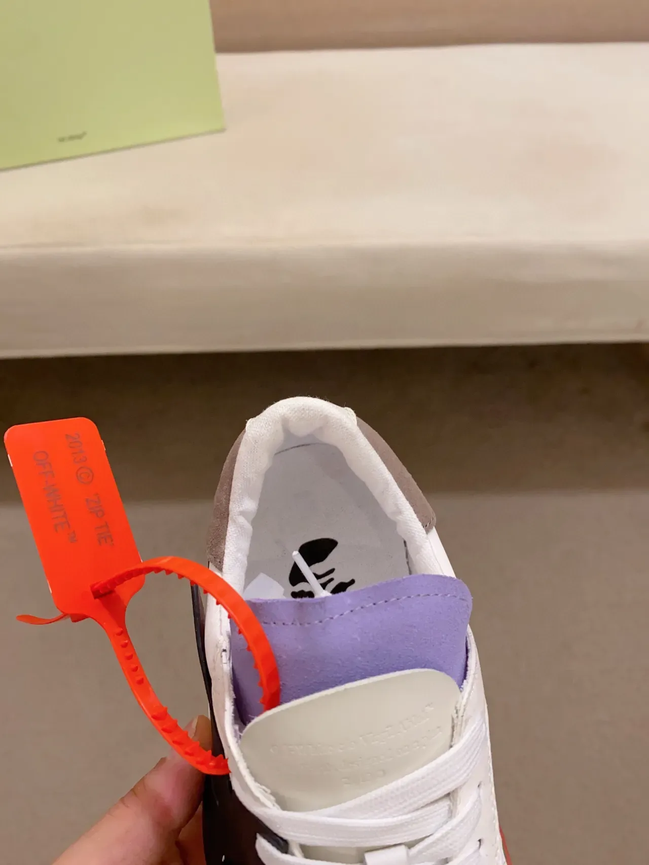 Off-White Black Industrial Arrow Logo Diagonal Striped Midsole Lifestyle Sneakers 6