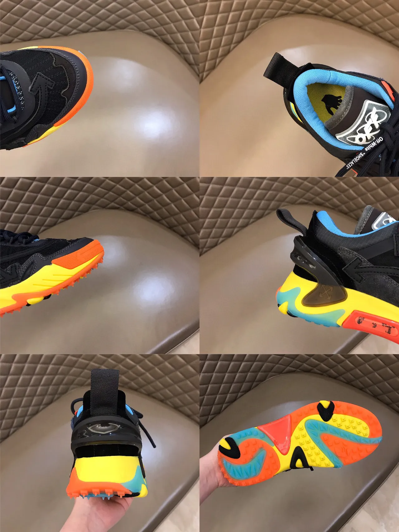 Off-White Noir Multicolor Semelle Sculptée Multicolor Semelle Intermédiaire En Couches Sneakers Chunky 2