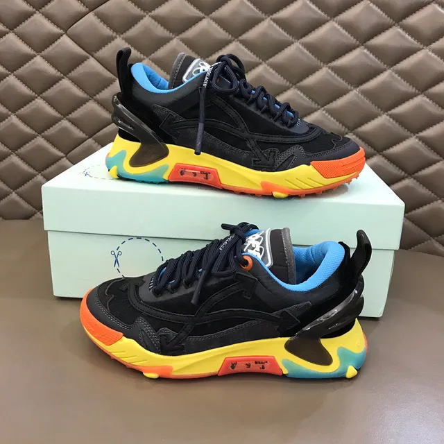 Off-White Noir Multicolor Semelle Sculptée Multicolor Semelle Intermédiaire En Couches Sneakers Chunky 7