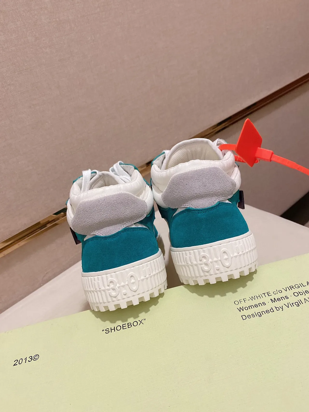 Off-White Blue Purple High-Top Chunky Platform Sole Lifestyle Sneakers 3