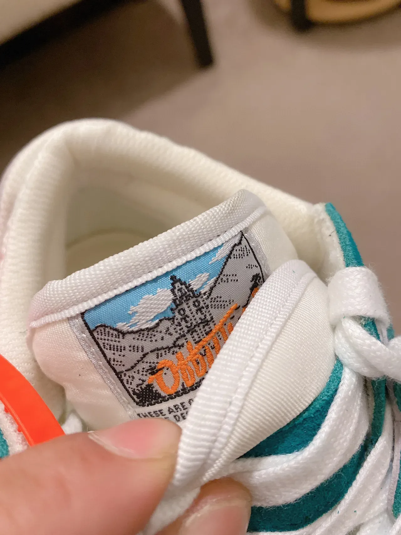 Off-White Blue Purple High-Top Chunky Platform Sole Lifestyle Sneakers 5