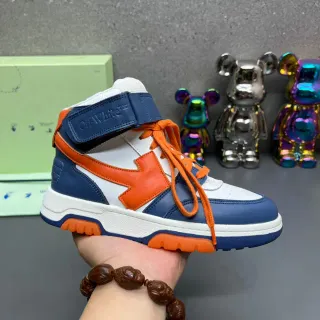 Off-White أزرق بحري برتقالي عالي الصنع صناعي فخم أسلوب حياة حذاء رياضي