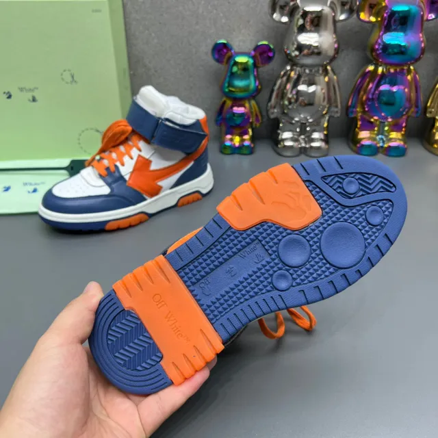 Off-White Navy Orange Tênis De Cano Alto Industrial-Luxe Estilo De Vida 2