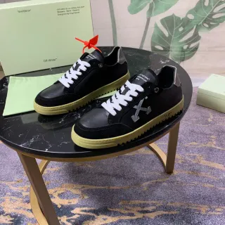 Off-White The Ten أسود وأصفر فاتح أحذية رياضية أسلوب الحياة