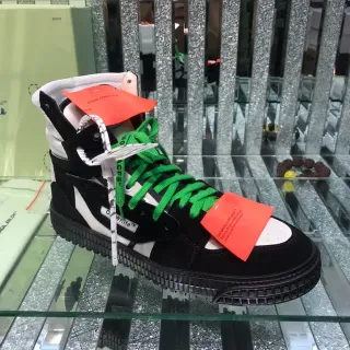 Off-White The Ten Black Green High-Top Industrial Detailing Lifestyle Sneakers