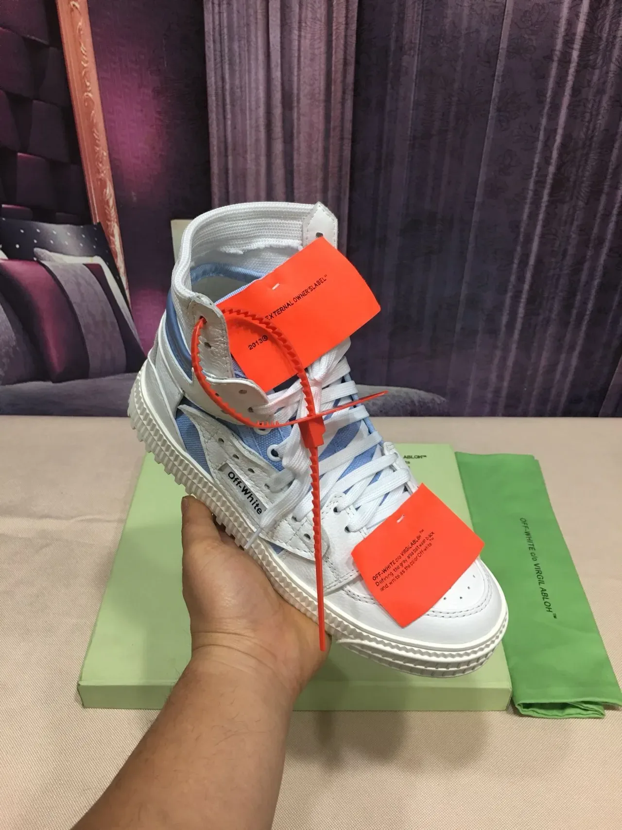 Off-White The Ten Blue High-Top Panelled Lifestyle Sneakers 8