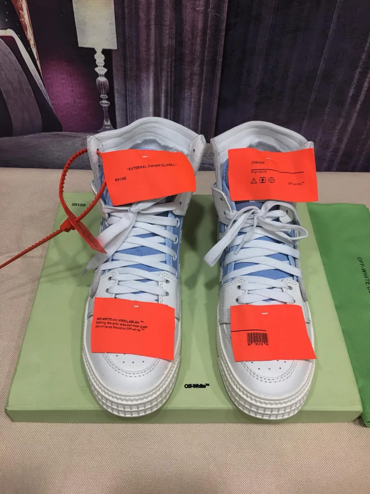 Off-White The Ten Blue High-Top Panelled Lifestyle Sneakers 9