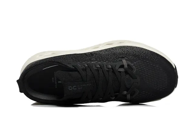 On Cloudmonster Black and Off-White Running Shoes 2